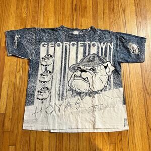 Vintage 90s Magic Johnson Shirt Mens XL ? Georgetown Hoyas AOP Tshirt NCAA